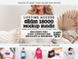 Lifetime Access Gildan 18000 Mockup Bundle cover page: 730+ high-converting mockups, trusted by 100,000 POD sellers