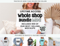 Whole Shop Bundle Mini promotional graphic: lifetime access to 900 best-selling mockups, trusted by 100,000+ POD sellers